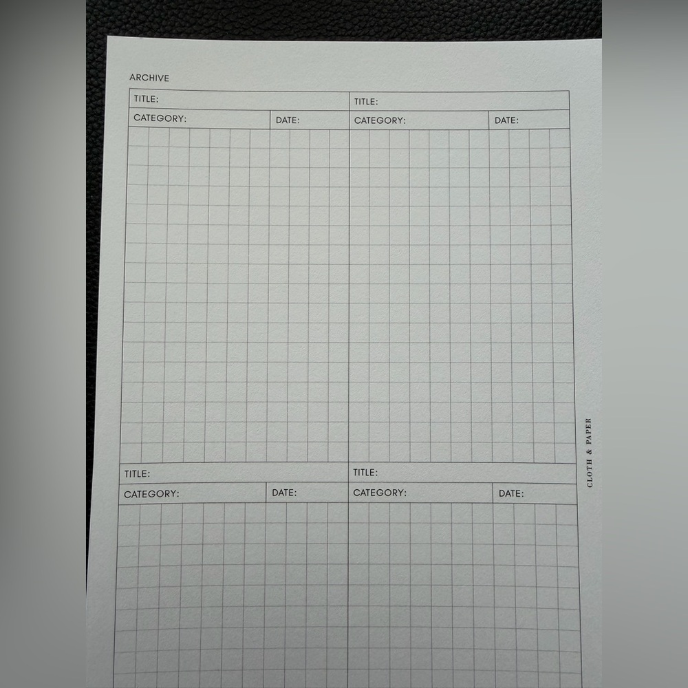 Cloth & Paper Archive Planner Insert - Picture 4 of 5